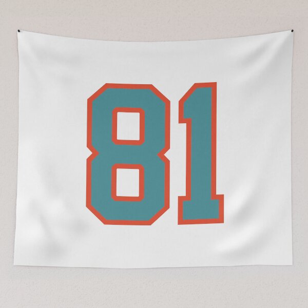 Item preview, 81 number, aqua orange lucky sports eighty one designed and sold by ArtIsParty.