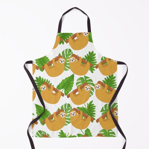 Item preview, Cute sloth illustration pattern with tropical leaves designed and sold by GulArt.