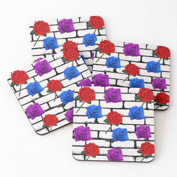 Item preview, Brick wall roses ,purple,blue and red rose flowers designed and sold by Sharon111.