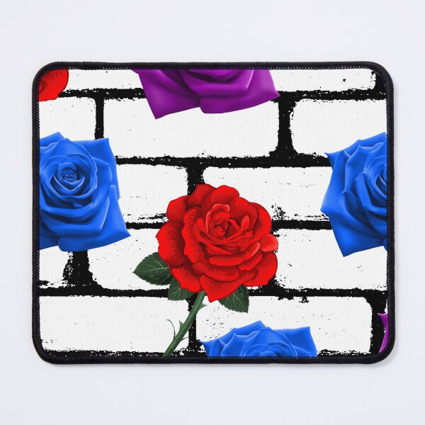 Item preview, Brick wall roses ,purple,blue and red rose flowers designed and sold by Sharon111.