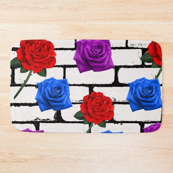 Item preview, Brick wall roses ,purple,blue and red rose flowers designed and sold by Sharon111.