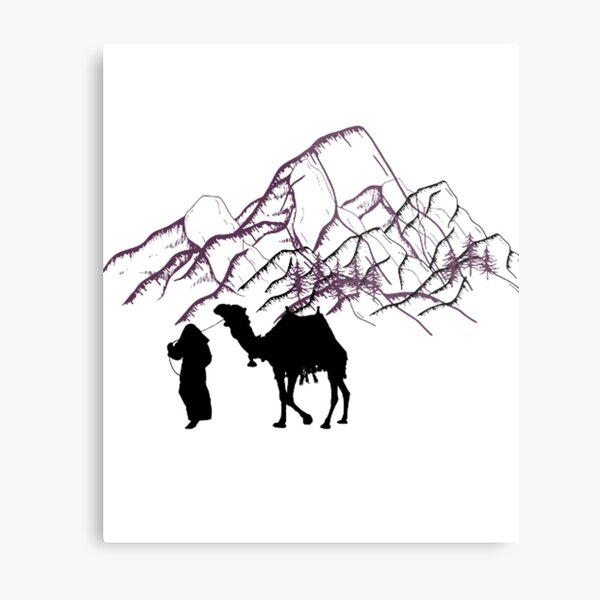 Item preview, Voya Nui Lineart camel travel in Morocco designed and sold by Nostashop.