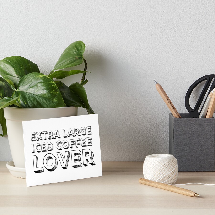 Extra Large Iced Coffee Lover Coffee Cup Typography Poster for Sale by  Retrospacetive Design