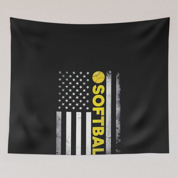 Item preview, Softball Dad Mom USA Flag designed and sold by honnhieuroido2.