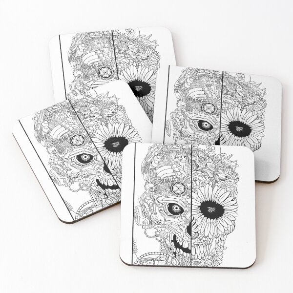 Item preview, Floral mechanical skull designed and sold by albertocubatas.