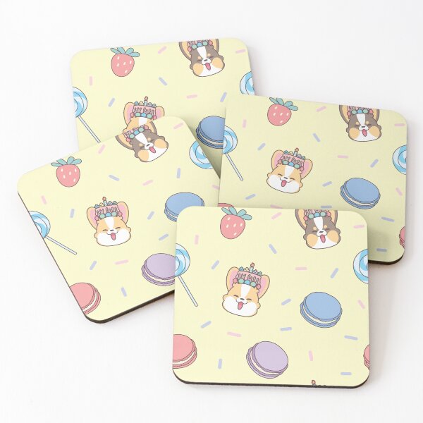 Item preview, Cute Pastel Yellow Pink Blue Corgi Celebration Sweet Treats designed and sold by XEENYEE.