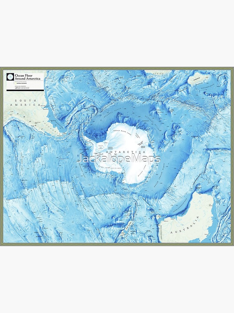 "" Antarctica 2022/present Detailed seafloor relief map" Poster