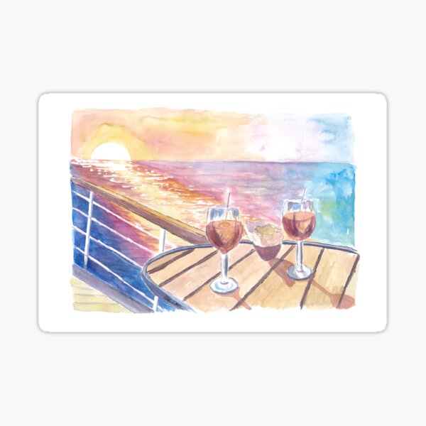 Item preview, Cruise Dreams with Sunset Cocktails and Endless Sea Views designed and sold by artshop77.