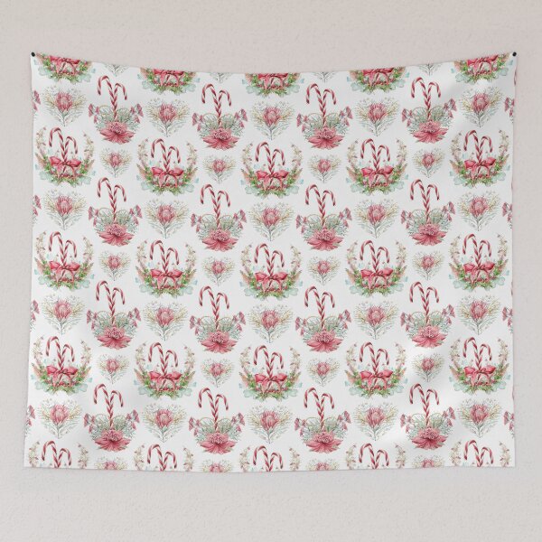 Item preview, Australian Christmas - Flowers and Candy Canes designed and sold by Annalee Beer.