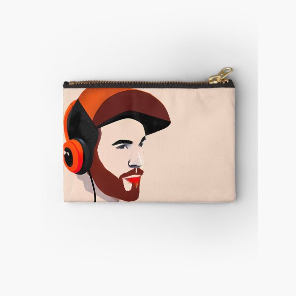 Item preview, Handsome charming bearded guy wearing headphones. listening to music, streaming, callcenter. designed and sold by AISHOPPE.