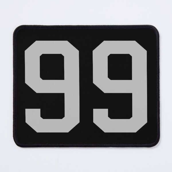 Number 99, grey on black sports jersey number Sticker for Sale by  LoveIsColorful