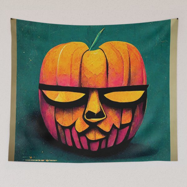 Item preview, Halloween Pumpkin Head Pop Art 5 designed and sold by AiBroughtToLife.