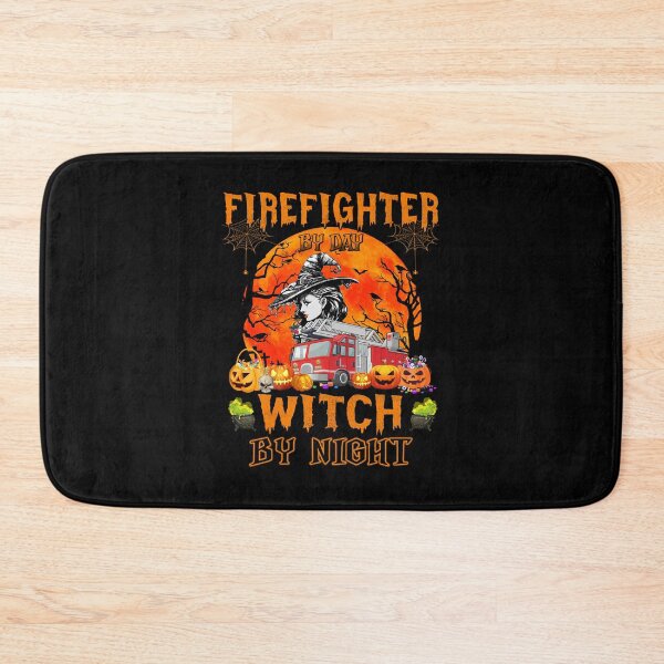 Item preview, Firefighter Witch By Night funny cute halloween scary skull retro designed and sold by beckadamr.