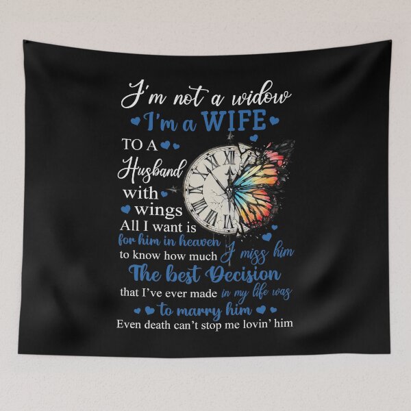 Item preview, I'm Not A Widow I'm A Wife To A Husband With Wings funny love heart memorial vintage designed and sold by beckadamr.