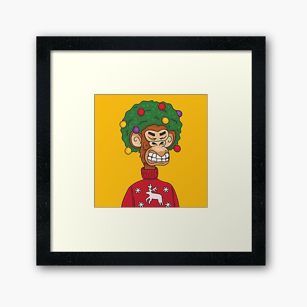 Item preview, NFT monkey christmas ugly sweatshirt designed and sold by Mindy Bubble.