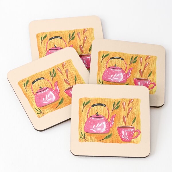 Item preview, Watercolor tea time illustration drawing designed and sold by pinkyfish1010.
