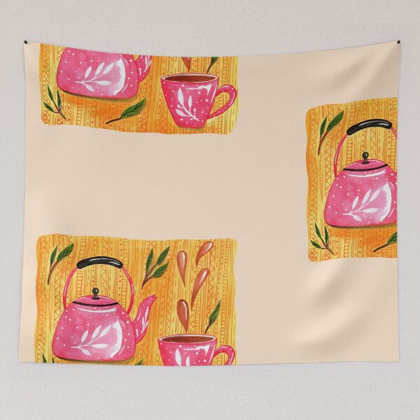 Item preview, Watercolor tea time illustration drawing designed and sold by pinkyfish1010.