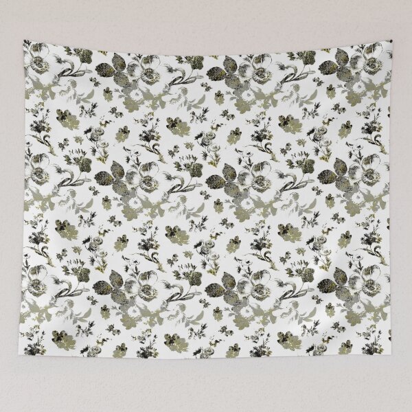 Item preview, Inked Wild Rose in Green Pattern designed and sold by Faradawn.