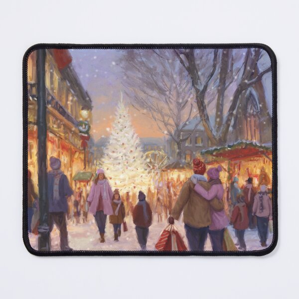 Item preview, Christmas shoppers at the market designed and sold by Daniel Rodgers.