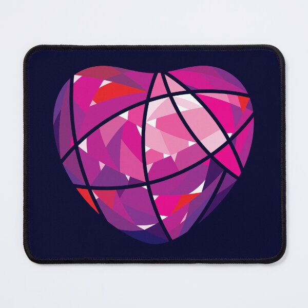 Item preview, Pink Heart Diamond Crystal on Dark Blue Background designed and sold by Wiggly Lines.