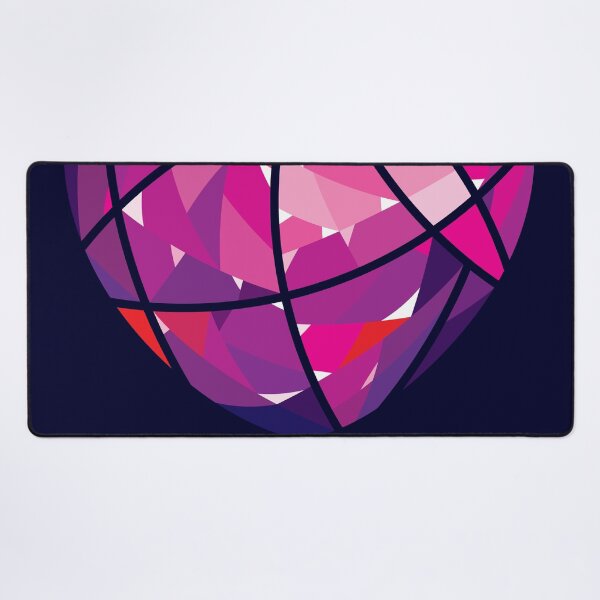 Item preview, Pink Heart Diamond Crystal on Dark Blue Background designed and sold by Wiggly Lines.