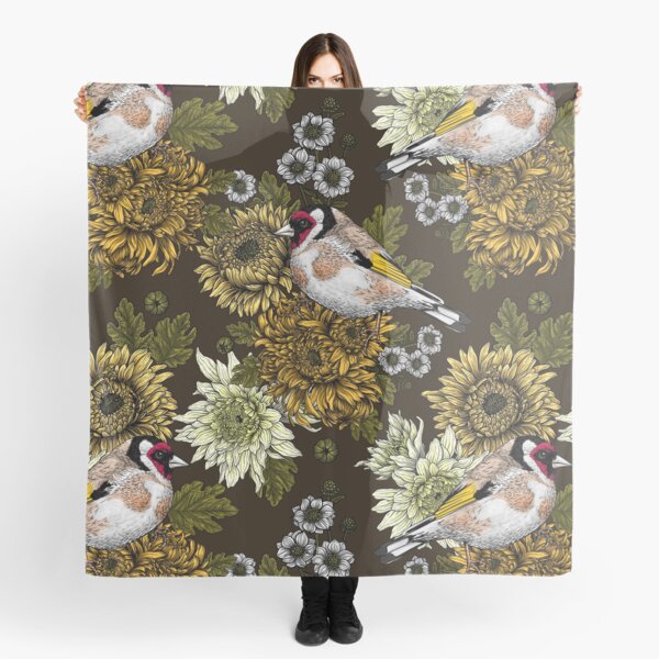 Item preview, Goldfinch and chrysanthemum flowers designed and sold by Katerina Mitkova Kirilova.