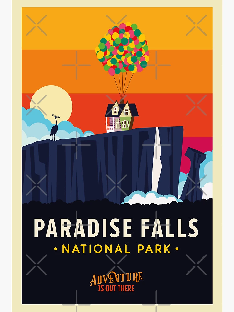 Paradise Falls' Poster, picture, metal print, paint by Kavan