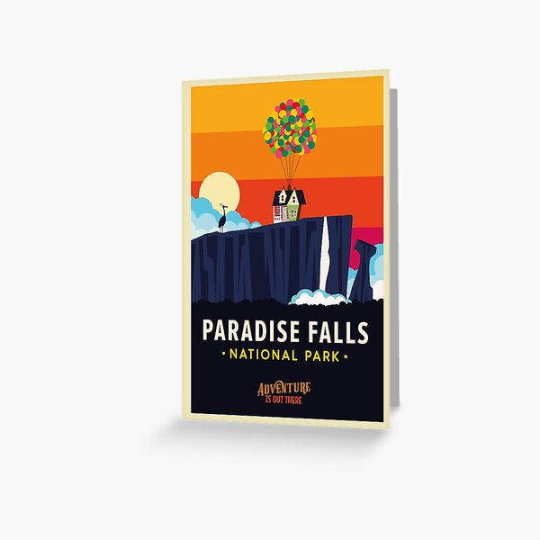 Vista previa del artículo con la obra «Afiche del Parque Nacional Paradise Falls», diseñado y vendido por magrodanny.