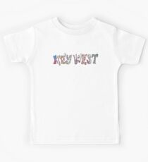Key West Florida - Watercolor Mosaic Kids T-Shirt