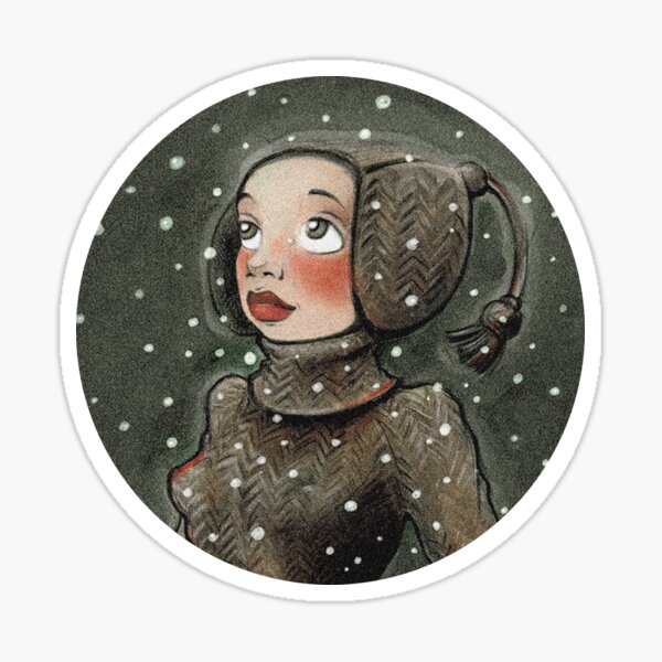 Freude über das Winterwunder des ersten Schnees Sticker