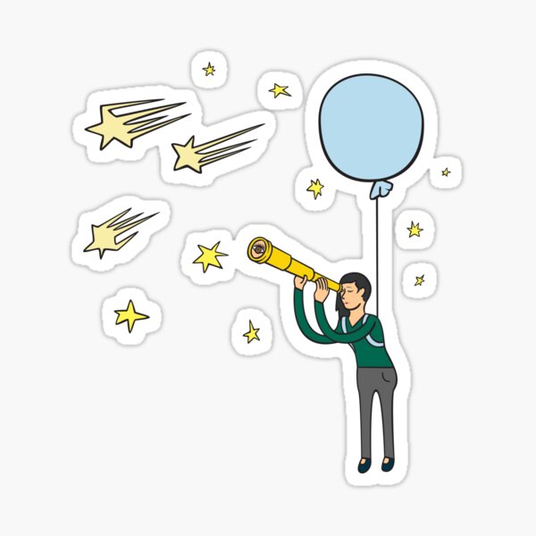 Watching the Shooting Stars Fly By Sticker