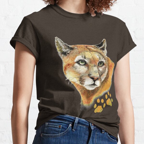Watercolor Puma, Cougar, Mountain Lion Animal Classic T-Shirt