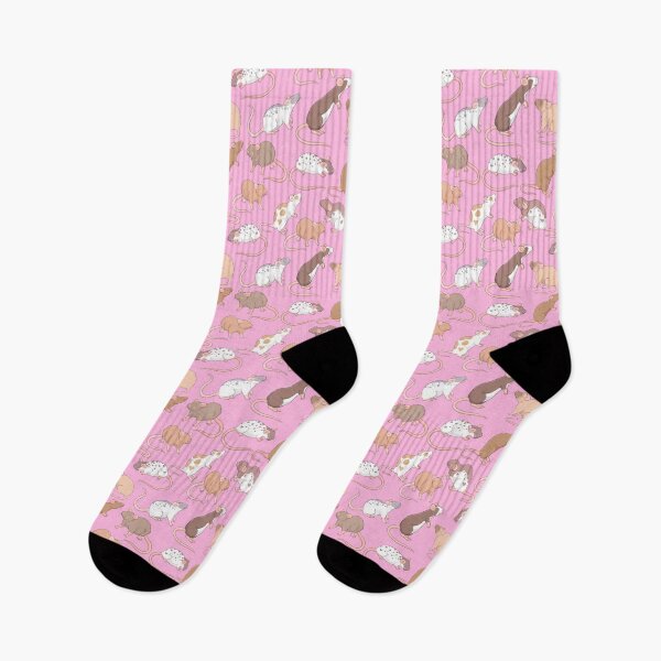 Item preview, Cute rats illustration pattern pink background - Whimsicolour Art  designed and sold by Whimsicolourart.