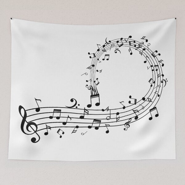 Item preview, Treble Clef And Music Notes On Staff designed and sold by Primroaddesigns.