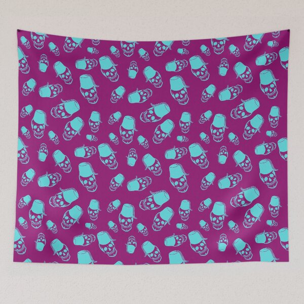 Item preview, Blue Halloween skull with Arabic touch, Jazzberry Jam background  designed and sold by SalxSal.
