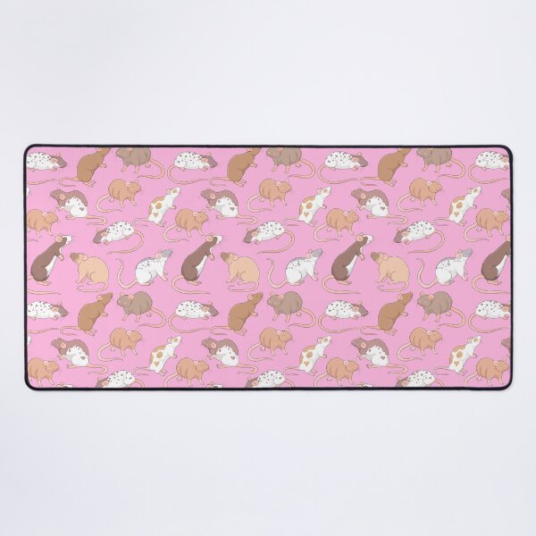 Item preview, Cute rats illustration pattern pink background - Whimsicolour Art  designed and sold by Whimsicolourart.