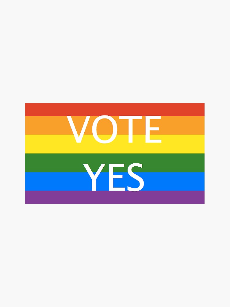 Vote Yes Same Sex Marriage Sticker For Sale By Fraser66420 Redbubble