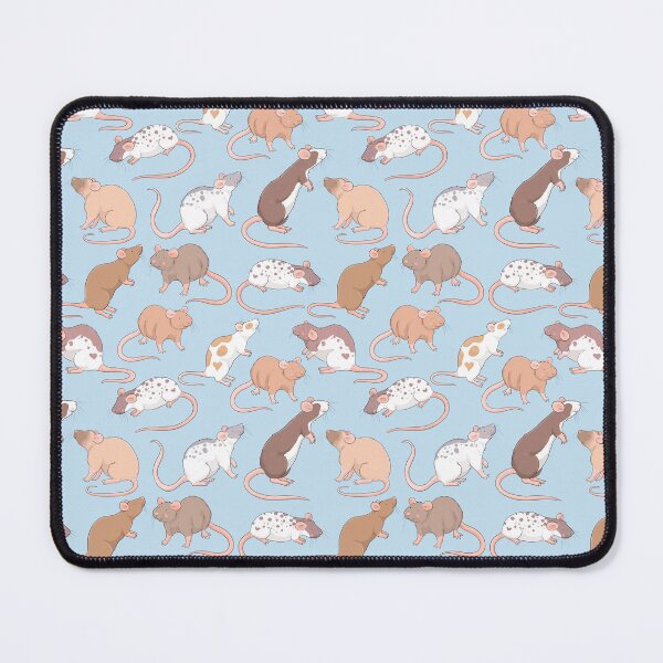 Item preview, Cute pet rats pattern design against blue background Whimsicolour art  designed and sold by Whimsicolourart.