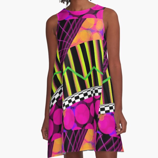 Item preview, Electric BananaWaves - 80's style neon abstract graph grid  designed and sold by neonmoonwaves.