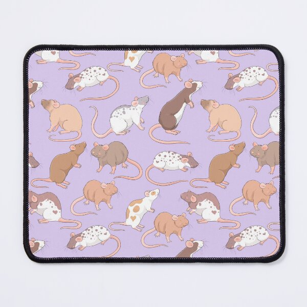 Item preview, Cute Rattie rats design illustration against lilac purple background cute designed and sold by Whimsicolourart.