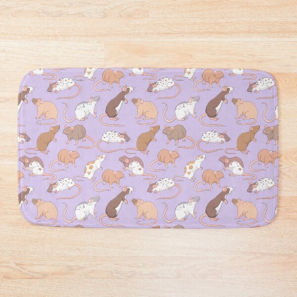 Item preview, Cute Rattie rats design illustration against lilac purple background cute  designed and sold by Whimsicolourart.