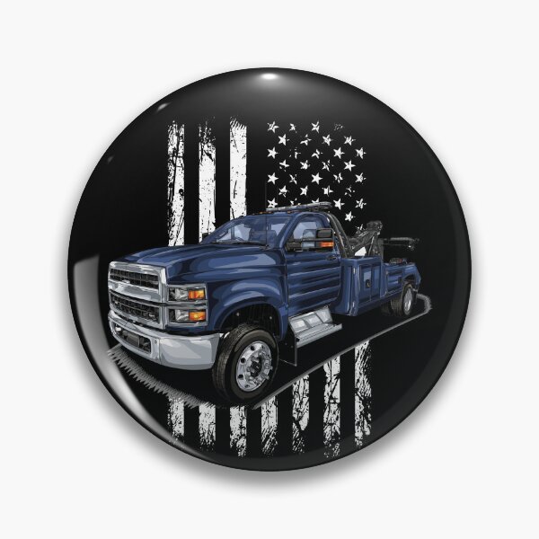 Item preview, Chevy pickup truck tow truck in front of grunge American flag designed and sold by Dirk4171.