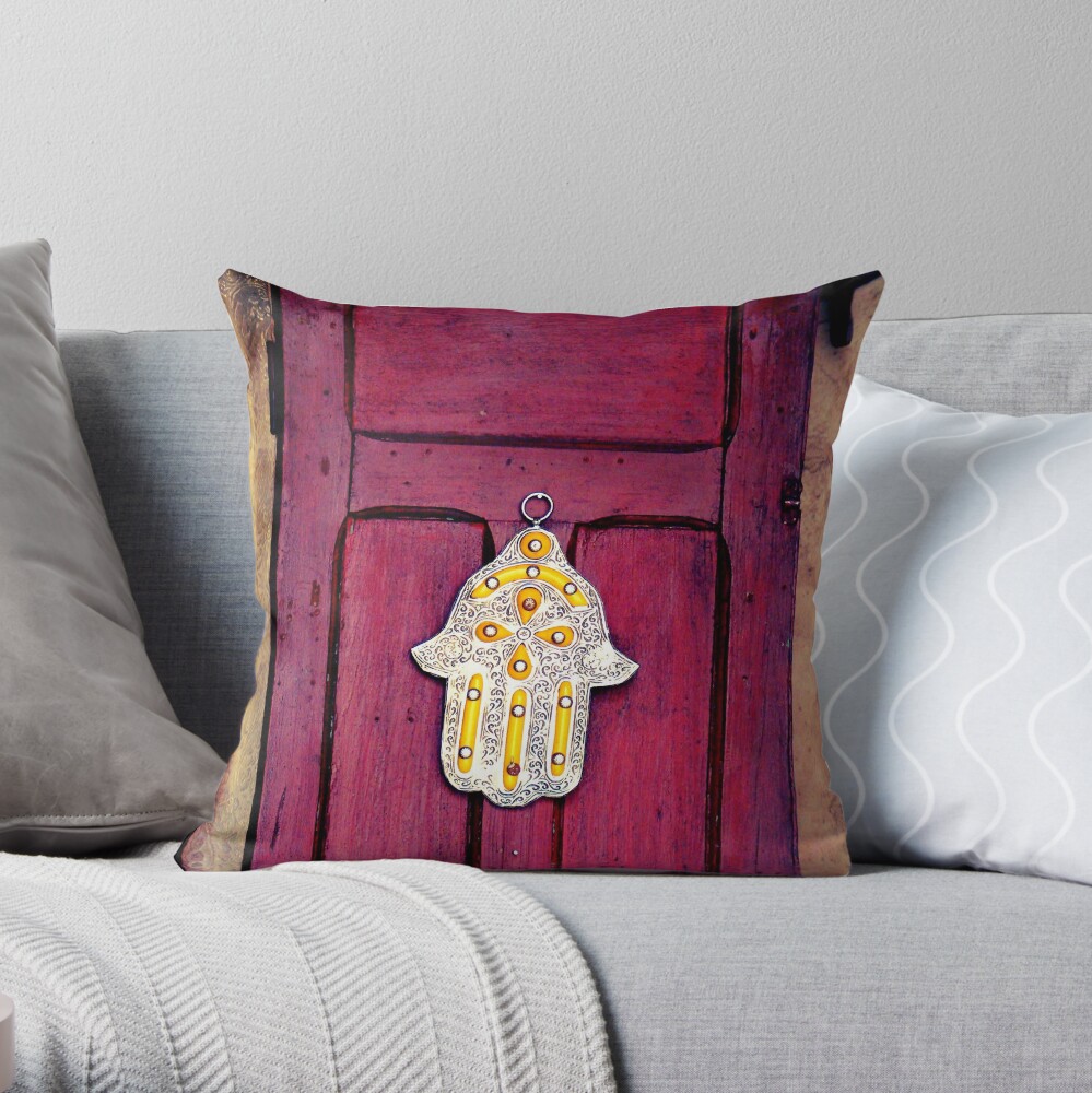 HAMSA, Hand of Fatima, Throw Pillow