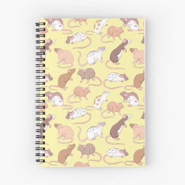 Item preview, Cute Rattie rats pattern design against a sunny yellow background  designed and sold by Whimsicolourart.