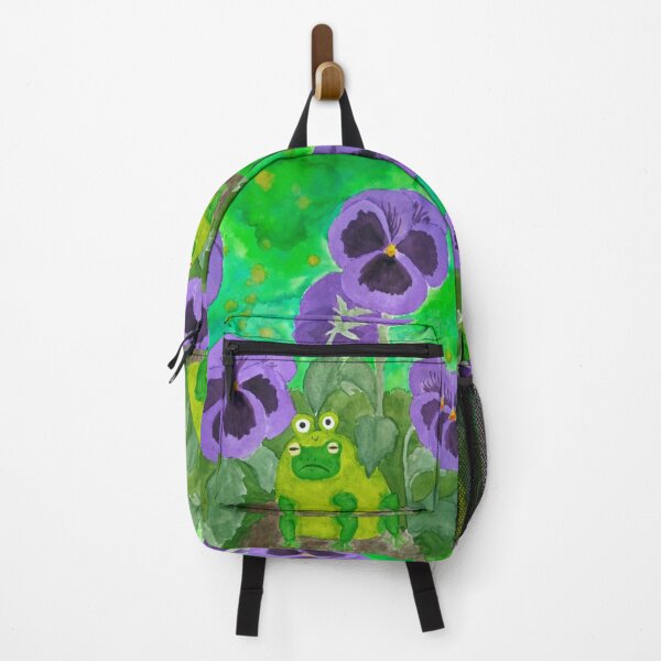 Item preview, Mr Frog in his frog suit in a field of pansies designed and sold by Anniek Meyden.