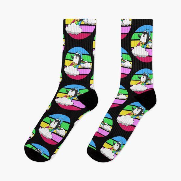 Item preview, Little penguin slides on rainbow designed and sold by Rev-Style.