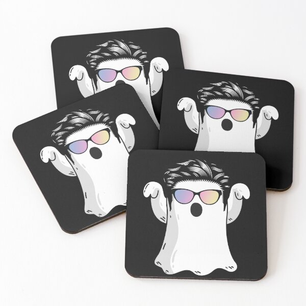 Artikelvorschau, Niedliche Geister-Männerhaare tragen Sonnenbrillen, die für Halloween gefärbt sind entworfen und verkauft von Mac Store.