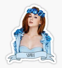 Sophie turner wearing a blue flower crown Sticker