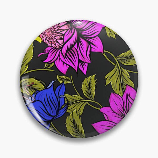 Item preview, Tropical Hibiscus Flowers Floral Botanical Leaves Pink Blue designed and sold by StudioAkubi.