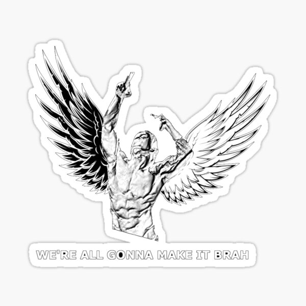 Zyzz Angel Were All Gonna Make It Brah Sticker For Sale By Basickkk